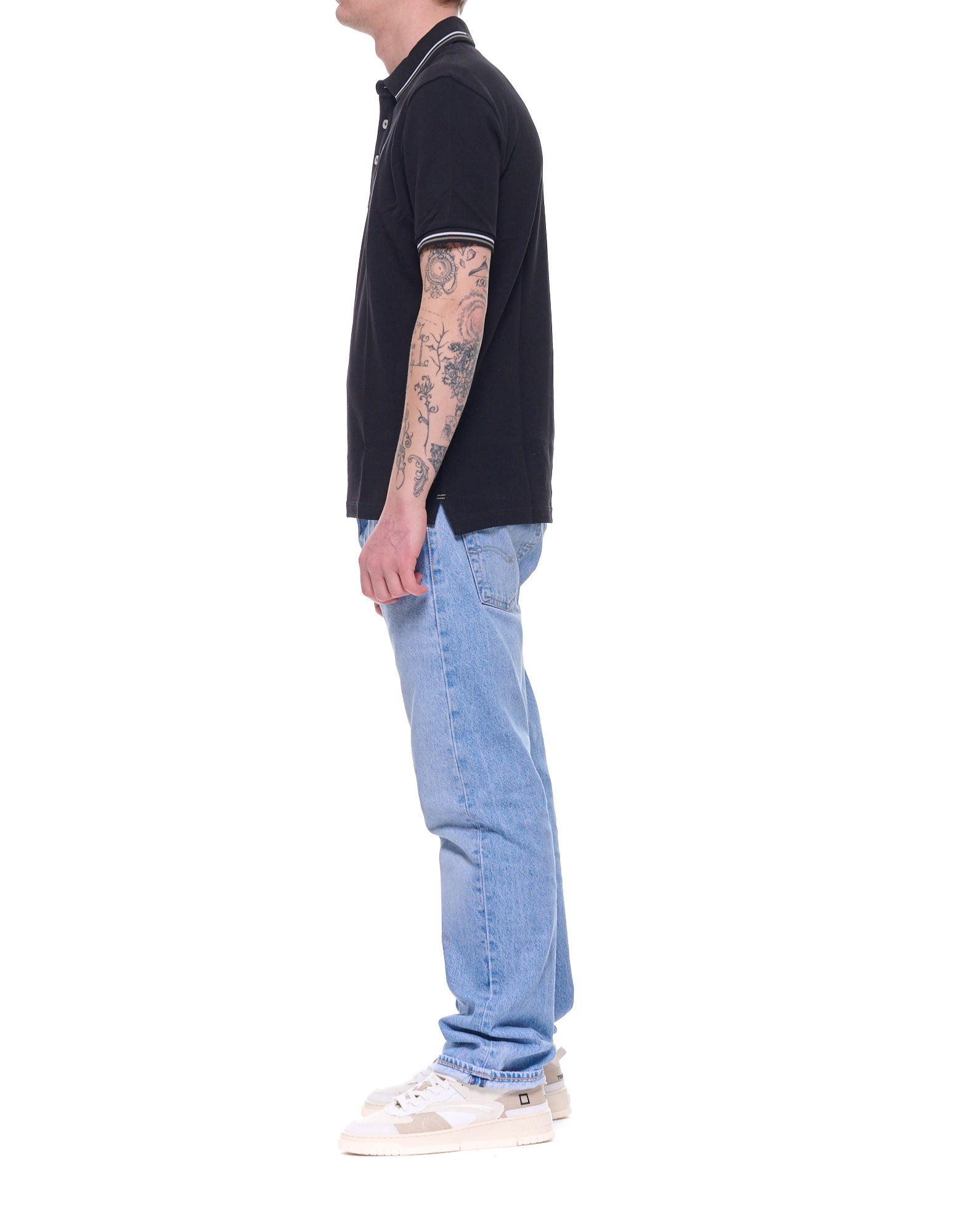 Blauer Polo en coton Agassis avec liseré contrasté – Noir Homme 26SBLUT02293-006801 999