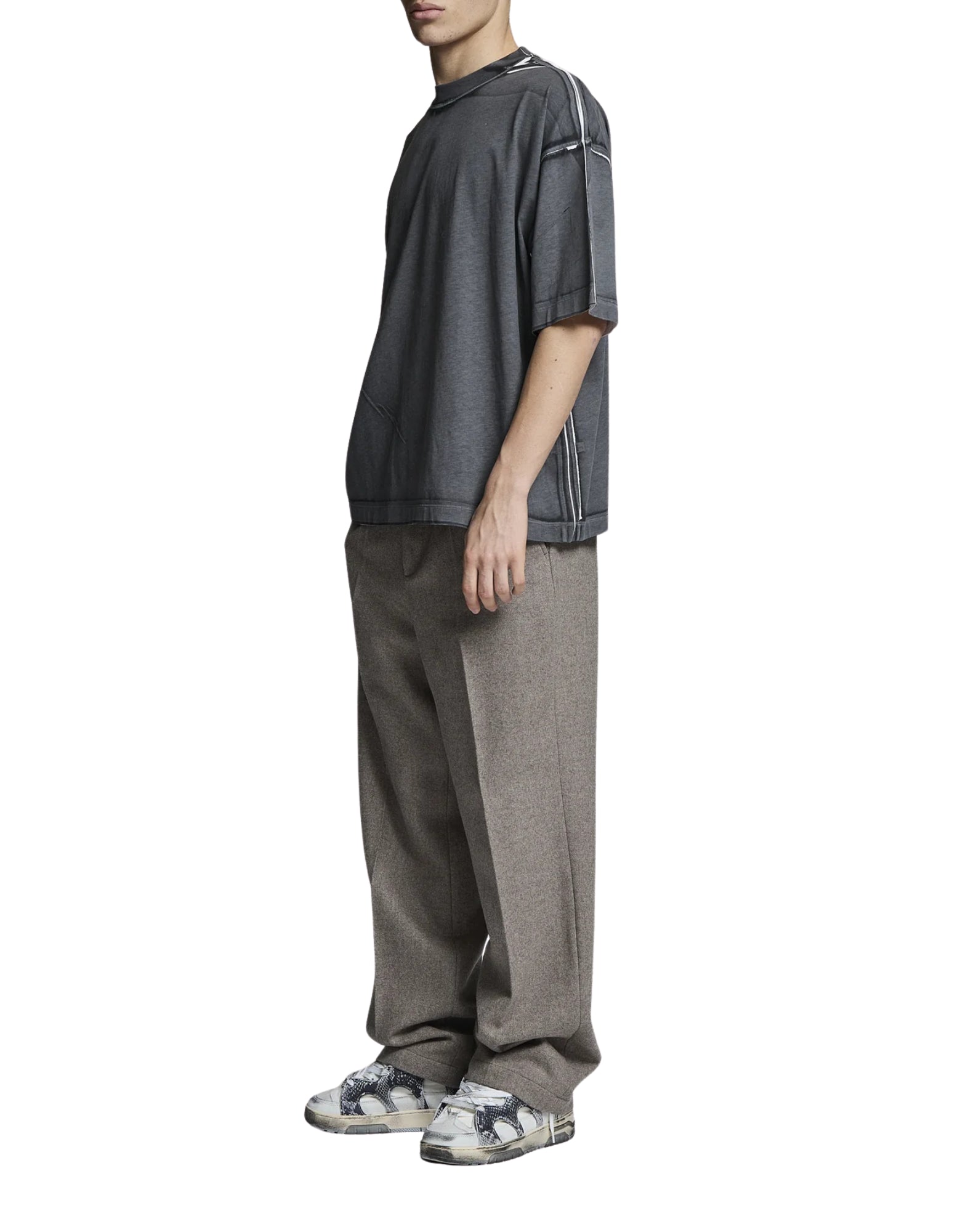 COSTA GREY/BLACK OVERSIZED T-SHIRT - T-Shirt e Polo - PAURA