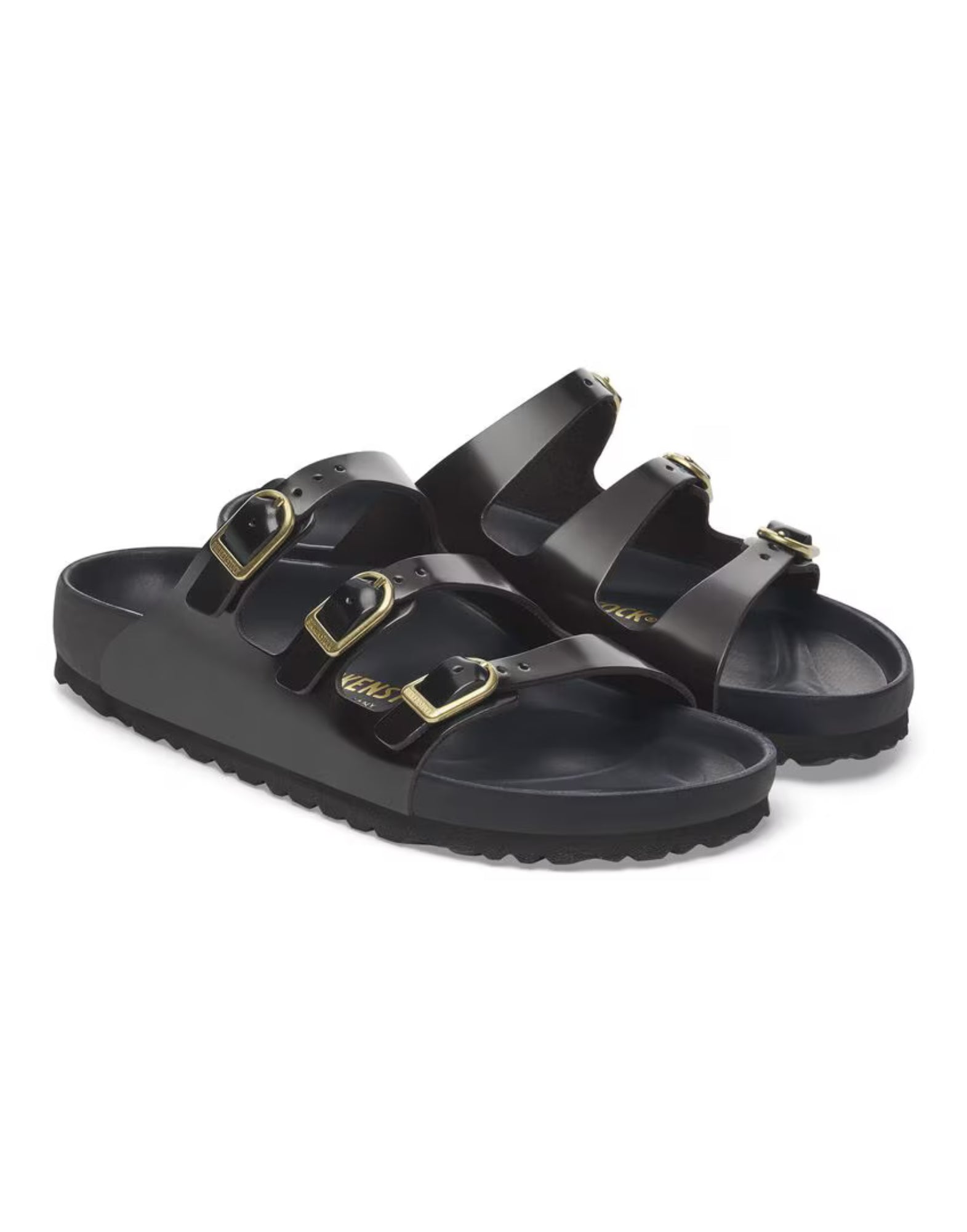 Sandal woman 1029385 FLORIDA DBUCLE SHINE BLACK BIRKENSTOCK