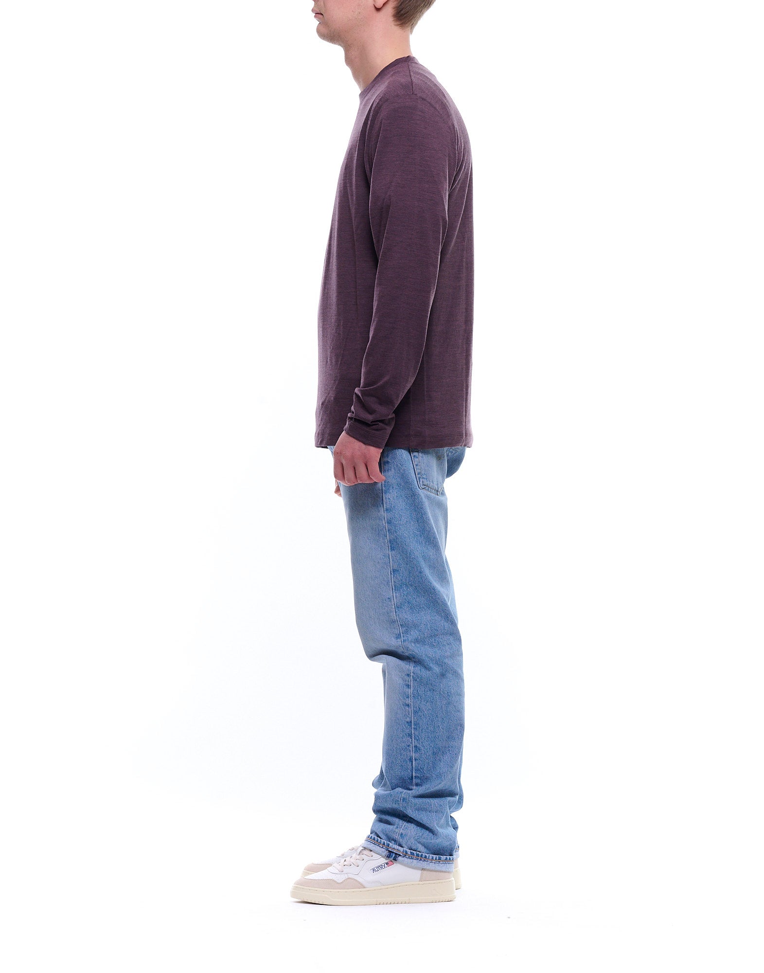 AUT-25 095PURPLE WOOL T-SHRT - T-Shirt e Polo - Albeni 1905