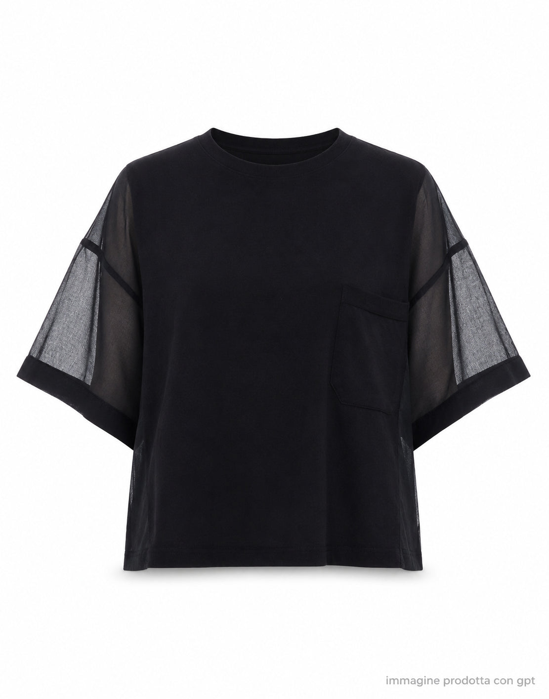 Laboratorio Black Relaxed Fit Cotton Crew Neck Top JO4630 0999 BLACK