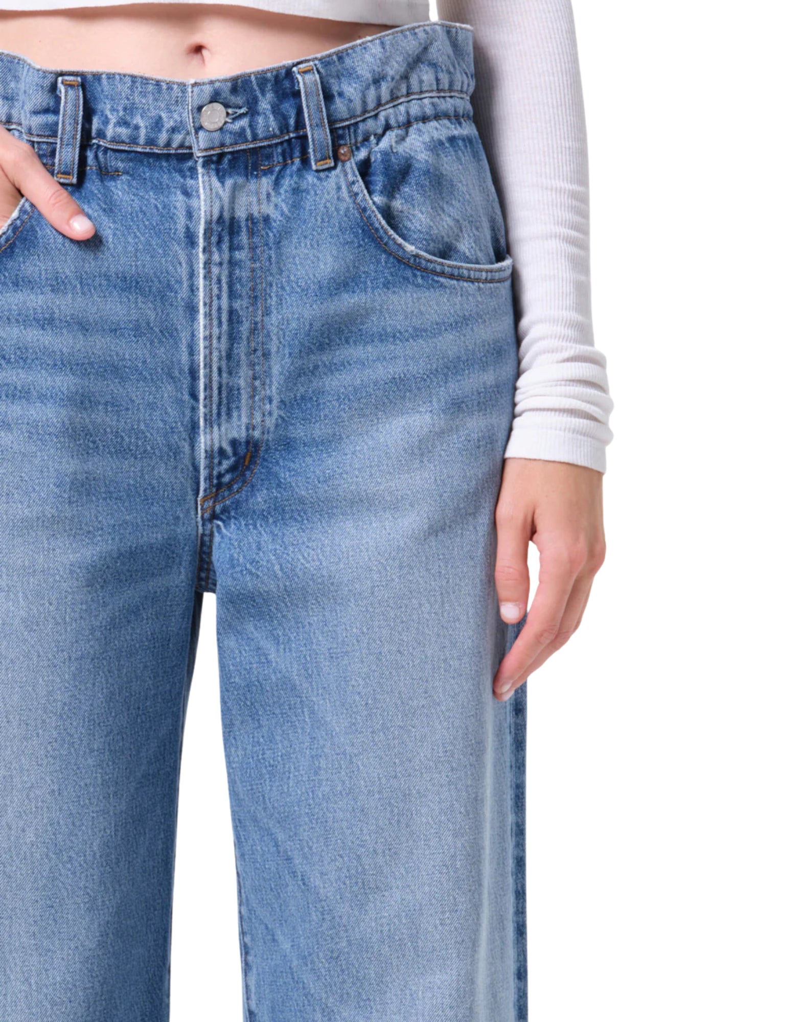 AGOLDE Lyonne Jean Women’s High-Rise Straight Jeans Rigid Denim Outbreak A312 1885 OBRK OUTBRK LYONNE