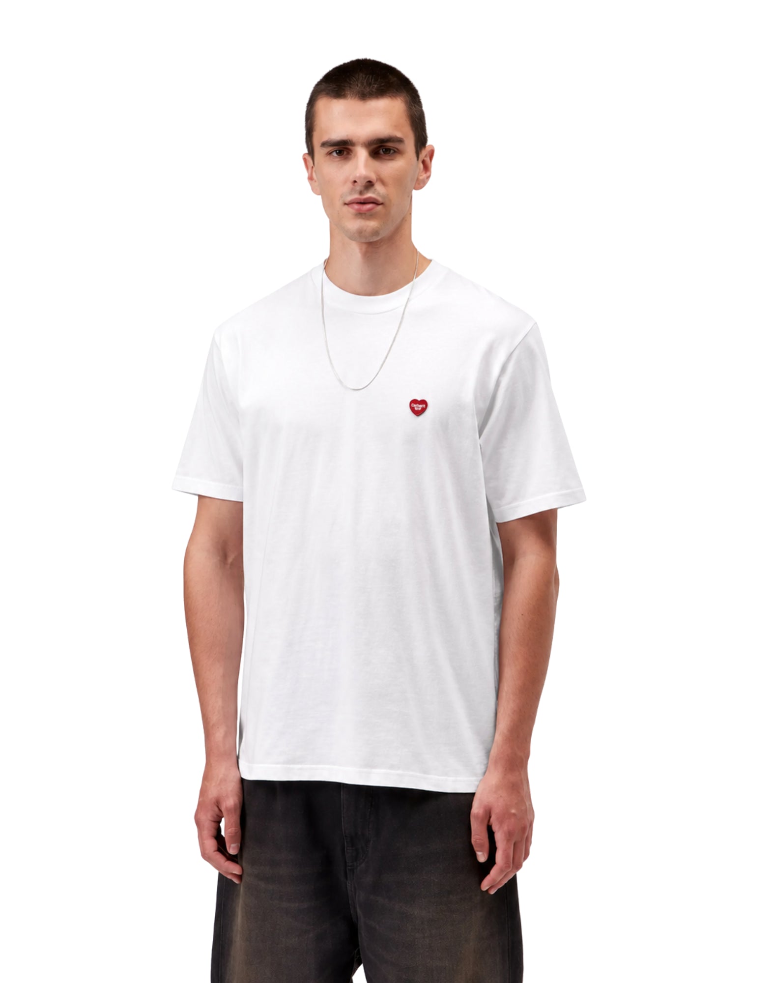 S/S Small Heart T-Shirt White/Red