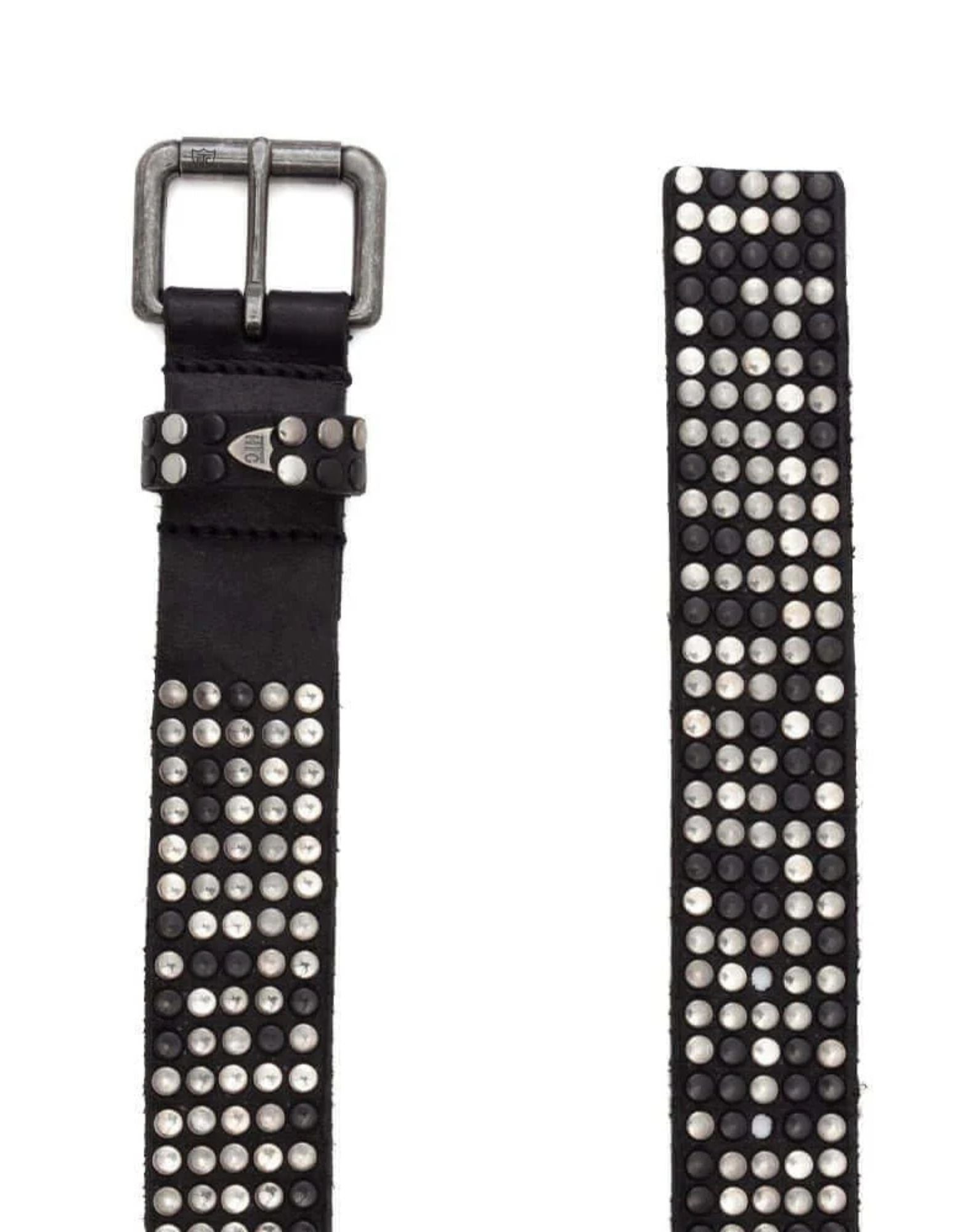 Hollywood Trading Company 5.000 Studs Belt black leather studded belt Made in Italy unisex 26SHTCI035 BLACK