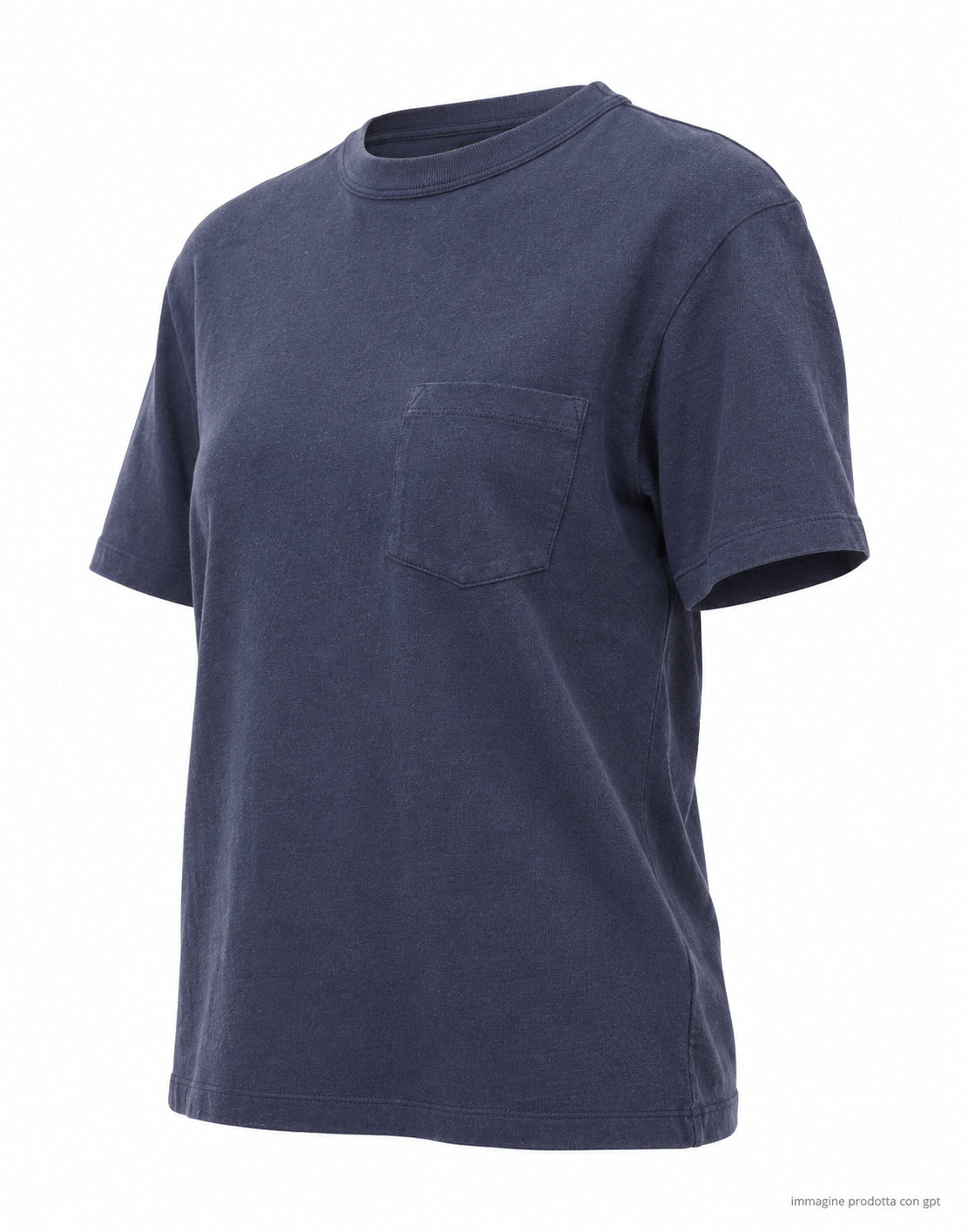 Mangez de la poussière 673 pour femmes Basic Short T-shirt à manches en bleu indien W-J-088-CHT543 BLEU INDIA
