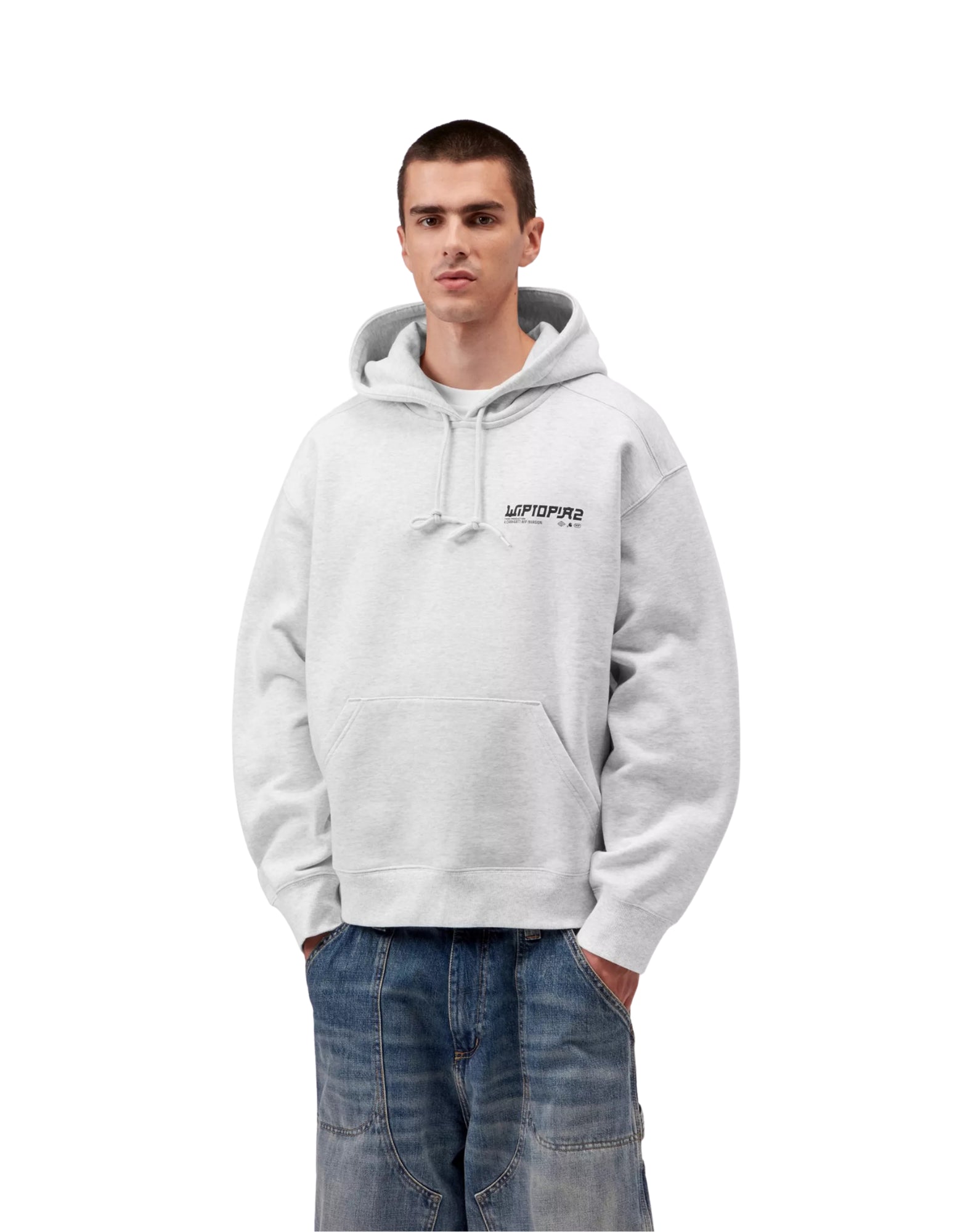 Kapuzen-Sweatshirt „Wiptopia II“ in Asche-Melange