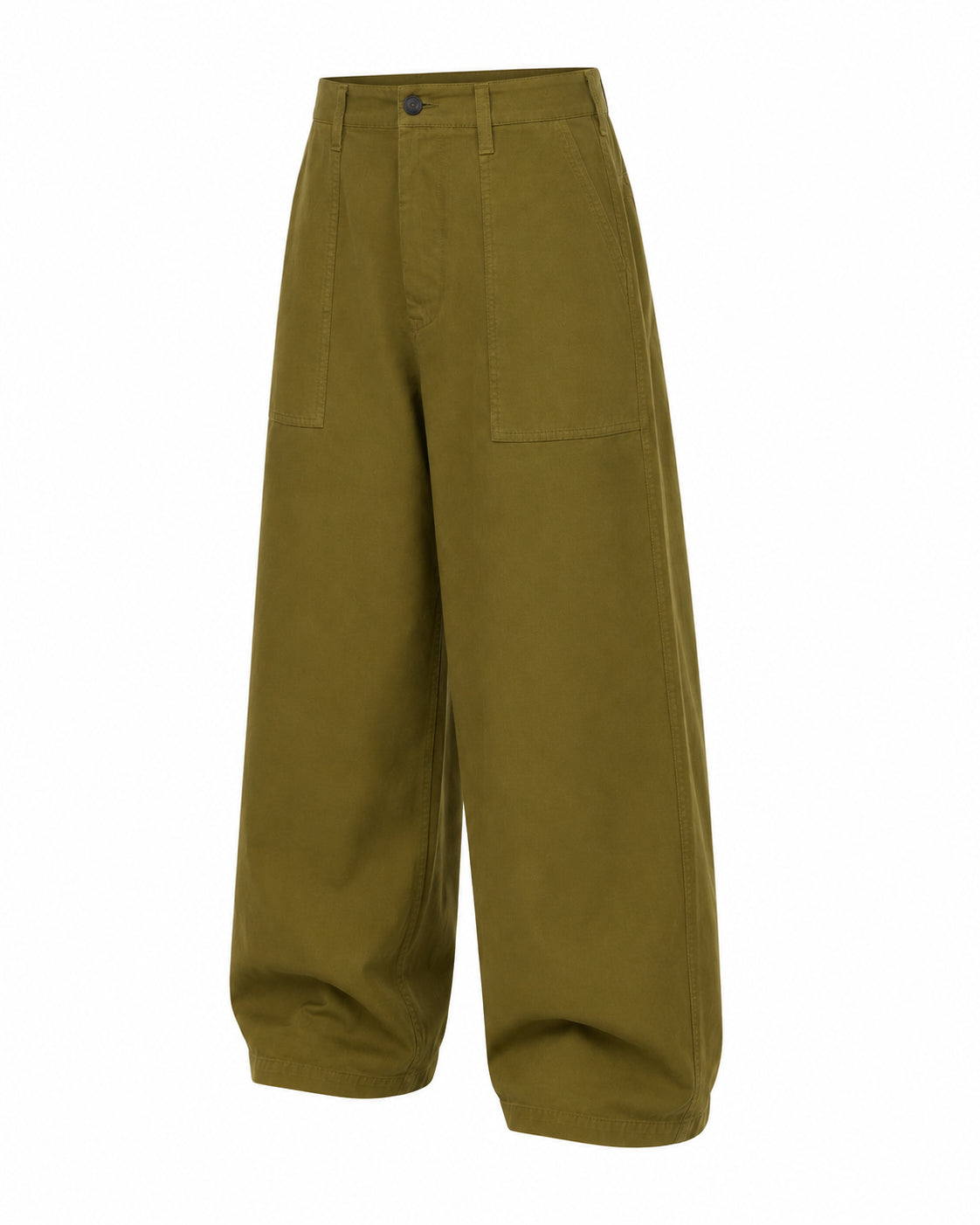 Cellar Door Pantalon réplique vintage surdimensionné Sasha en coton lavé unisexe 910550 F126 72 VERT