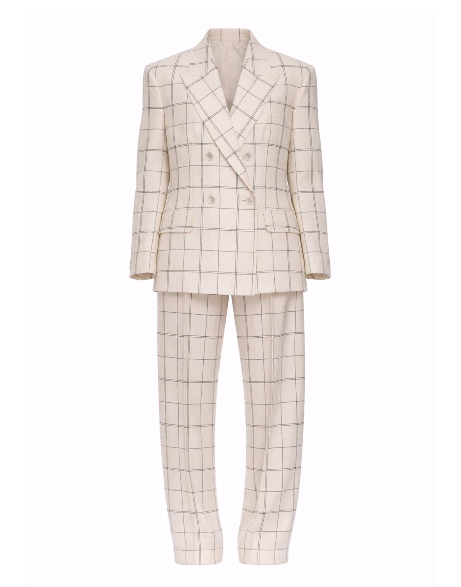 Hevò Rocchetta Women’s Suit Virgin Wool Checked Black White 160 ROCCHETTA SUITQW 2519