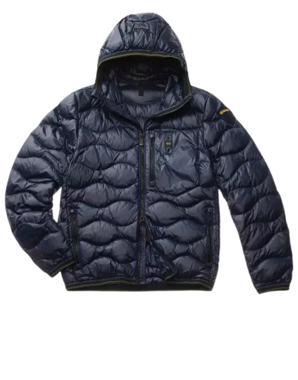 Wave Quilted Down Jacket Dark Blue