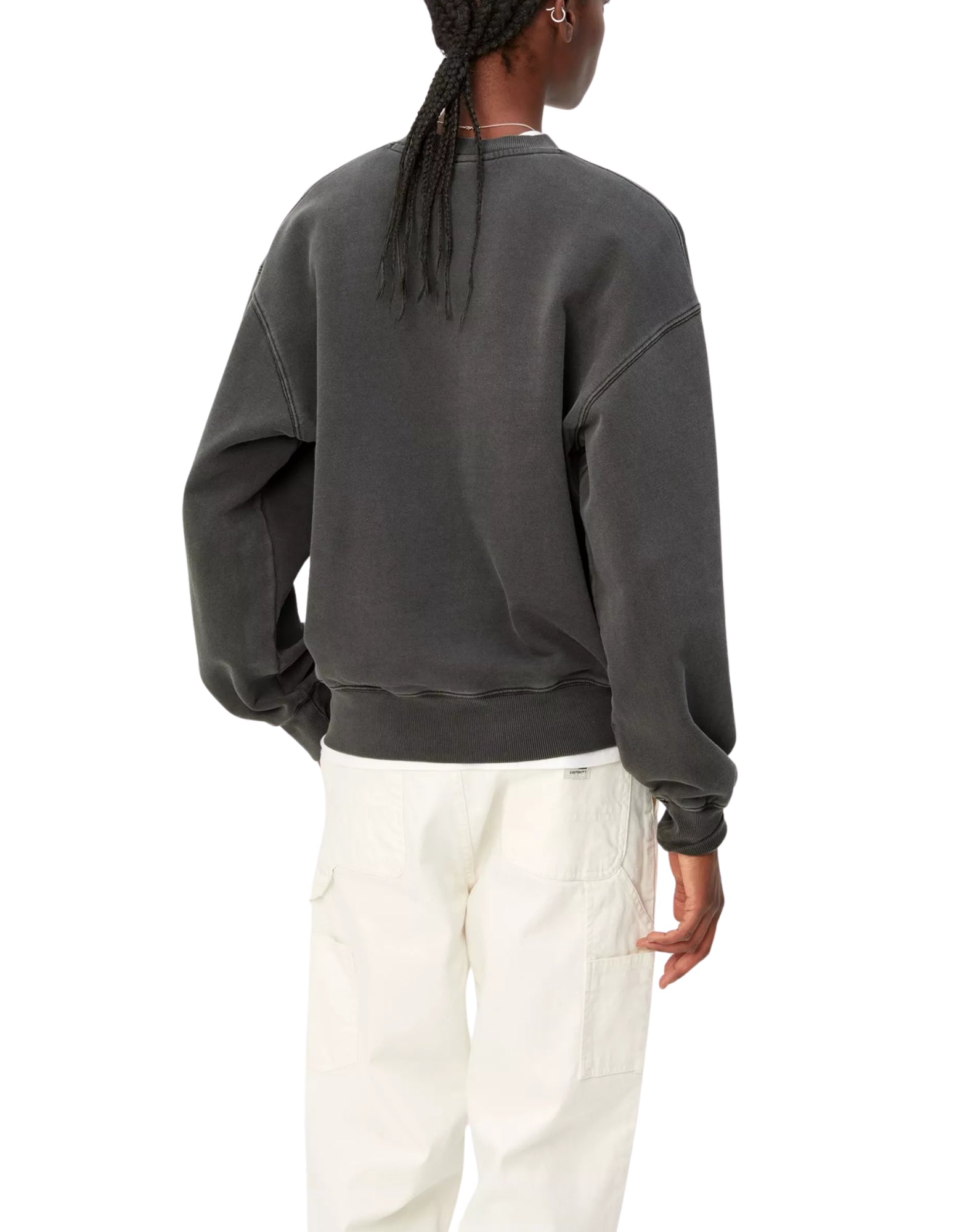 Carhartt WIP W’ Nelson Sweatshirt Black Garment Dyed – Women’s Balloon Fit I029537 89GD