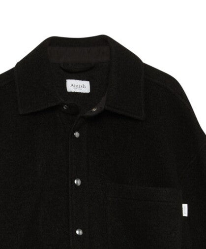 Shirt man AMU116CP99XXXX C0020 OVER SHIRT MAN AMISH BLEND WOOL BLACK Amish