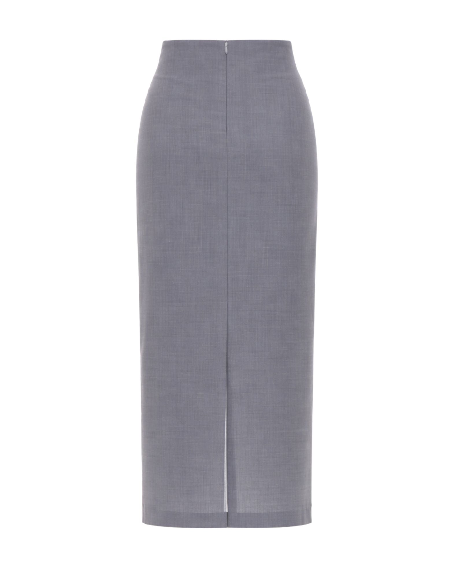 Hevò Torrerinada Long Skirt Women Grey Virgin Wool High Waist 170 TORRERINALDA W L755 0503