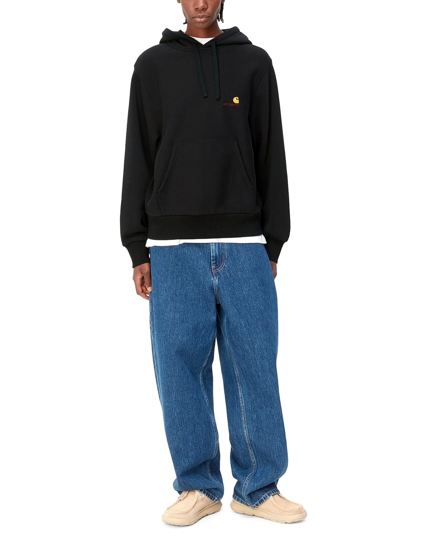 Felpa con cappuccio donna I033650 89XX W HD AMERICAN SCRIPT BLACK CARHARTT WIP