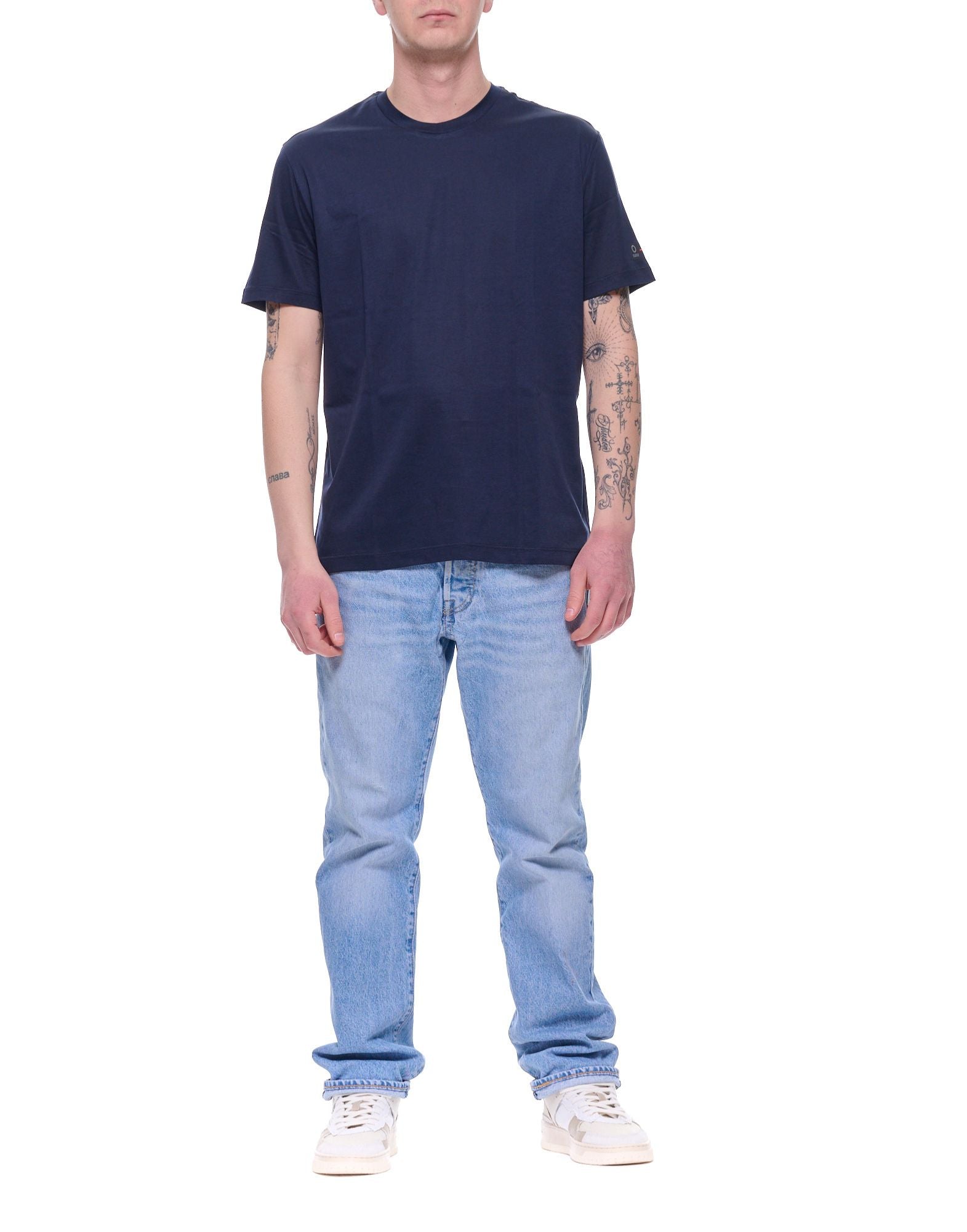 SUNS Paul Lux Mercerized Cotton T-Shirt Dark Blue Men’s TSS6108U V3 DARK BLUE