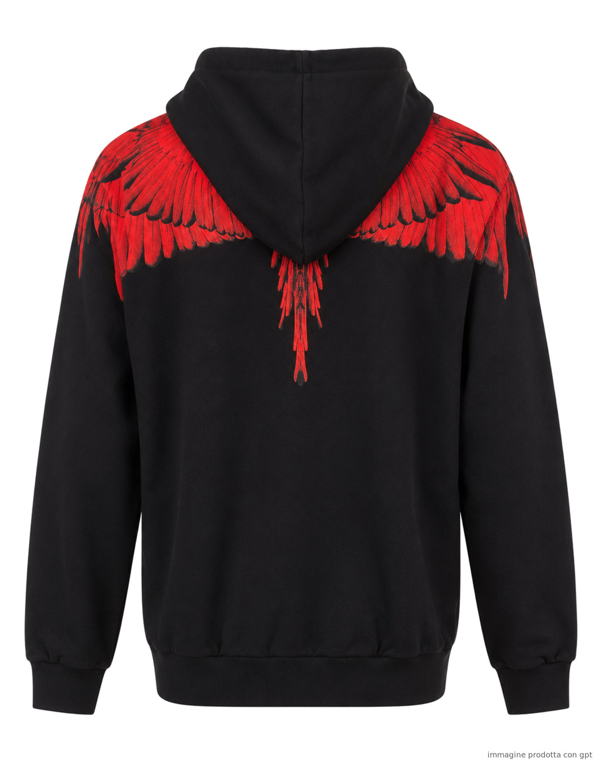 Hoodie „Man“ Schwarz/Roter Vogel