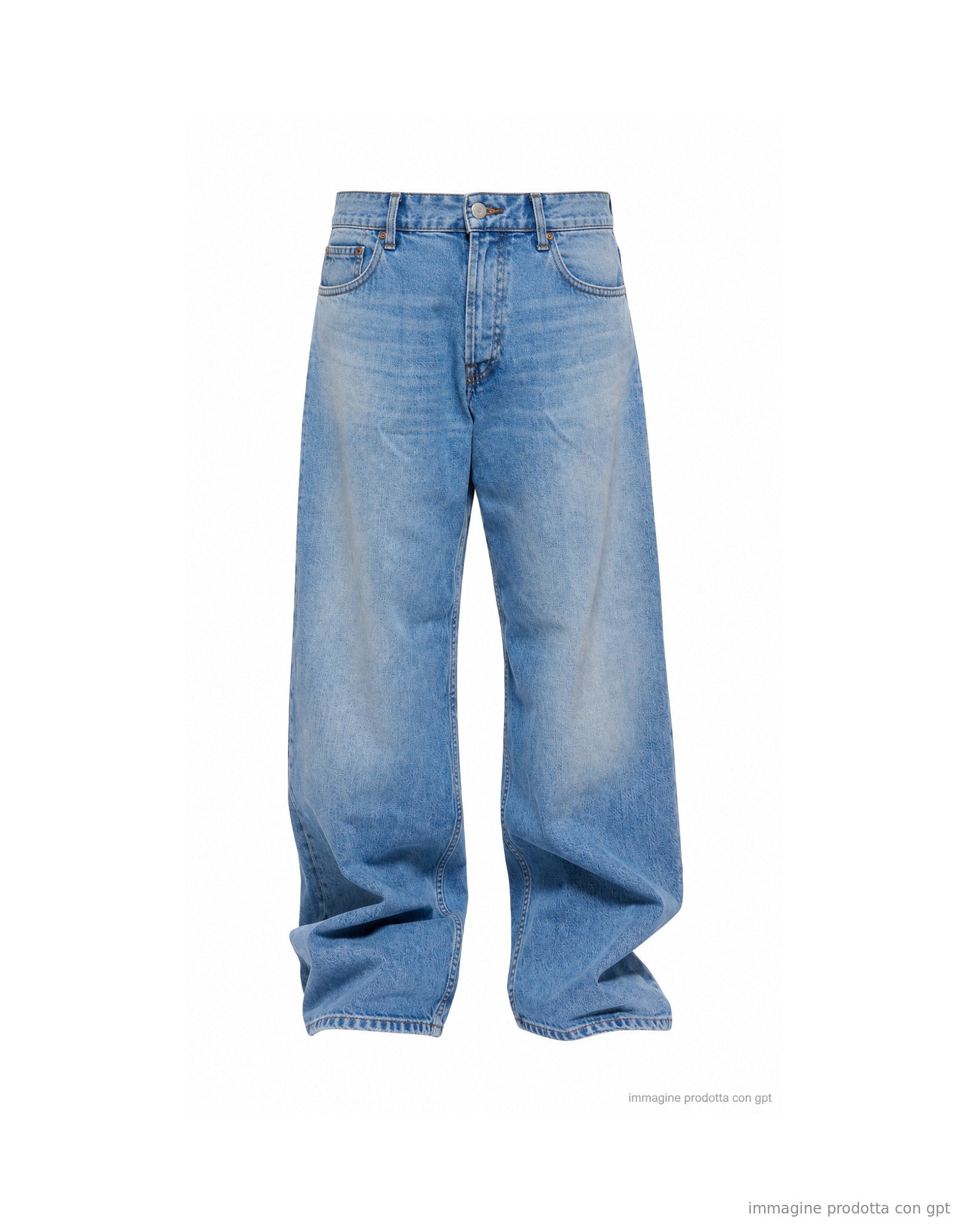 Nine:In:The:Morning Tito 5 Pocket Pant Blue Denim Loose Fit Jeans TIT02 FS24 DENIM