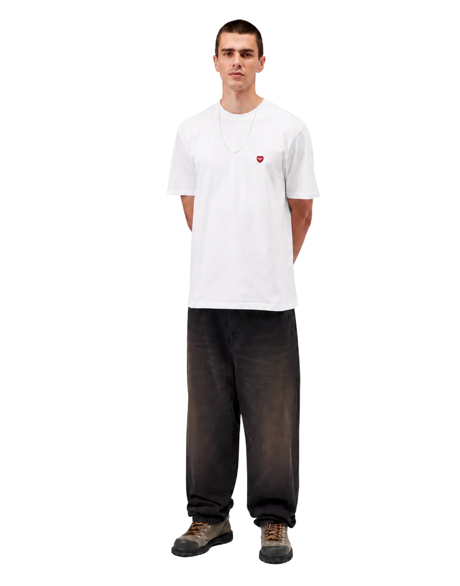 S/S Small Heart T-Shirt White/Red