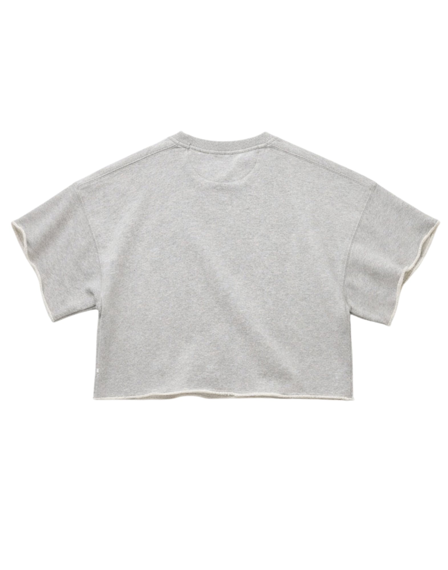 임기. 하퍼 스웨트 그레이 멜란지 크롭 Short 슬리브 오버사이즈 미드웨이트 져지 SWEAT GRAY