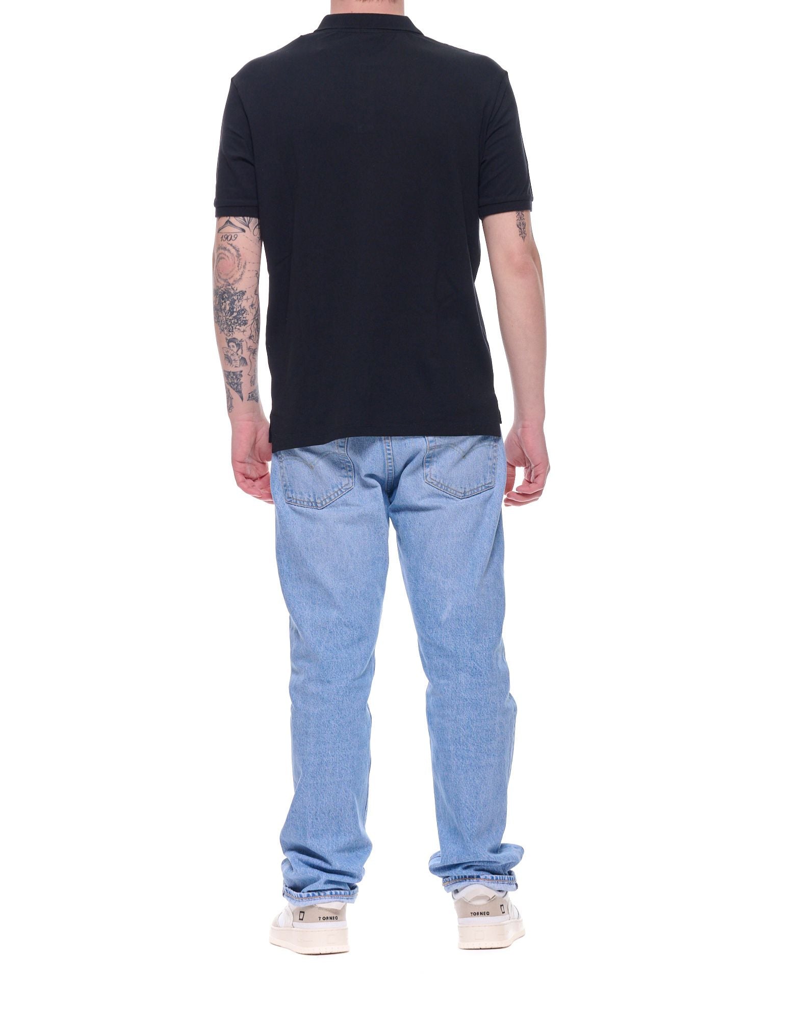 Suns Boards Federico Tag Men’s Stretch Piqué Polo Black Regular Fit PLS61008U V13 BLACK