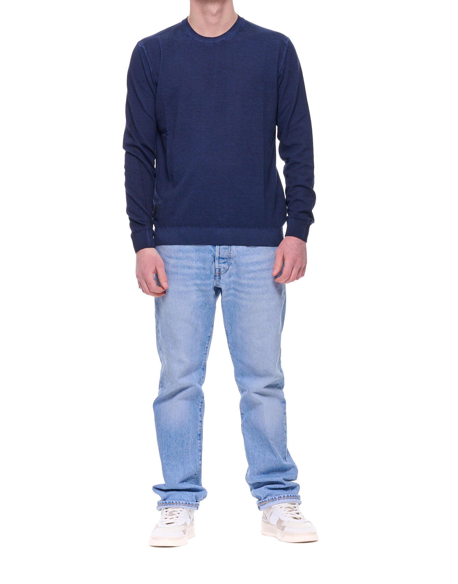Blauer Morton Lightweight Cotton Crewneck Knit – Blue Men’s 26SBLUM01480-007167 888