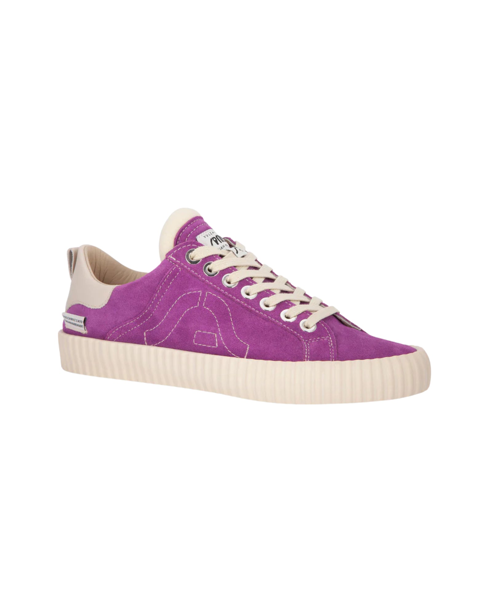 Springa Wavy Suede Sneakers in Violet Suede with Leather Details WL1 SU TEXA1EY PURPLE