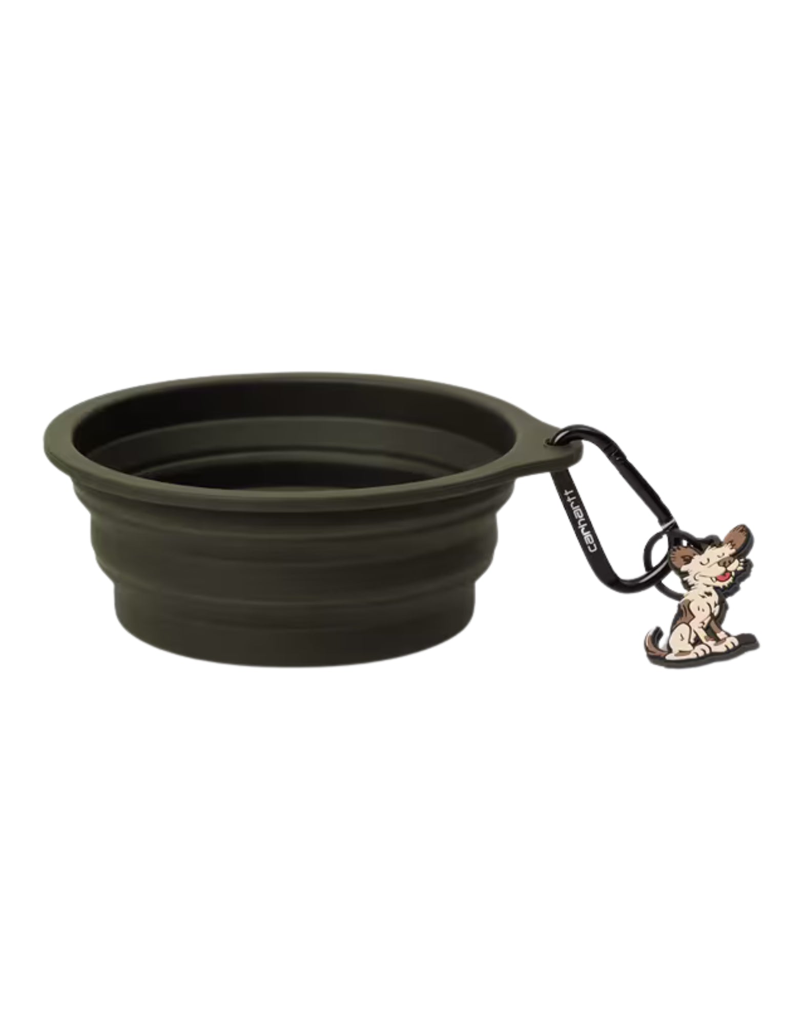 Carhartt WIP Wild Dog Foldable Bowl – Foldable Silicone Travel Bowl, 600 ml, Olive/Wax I035847 DOG BOWL