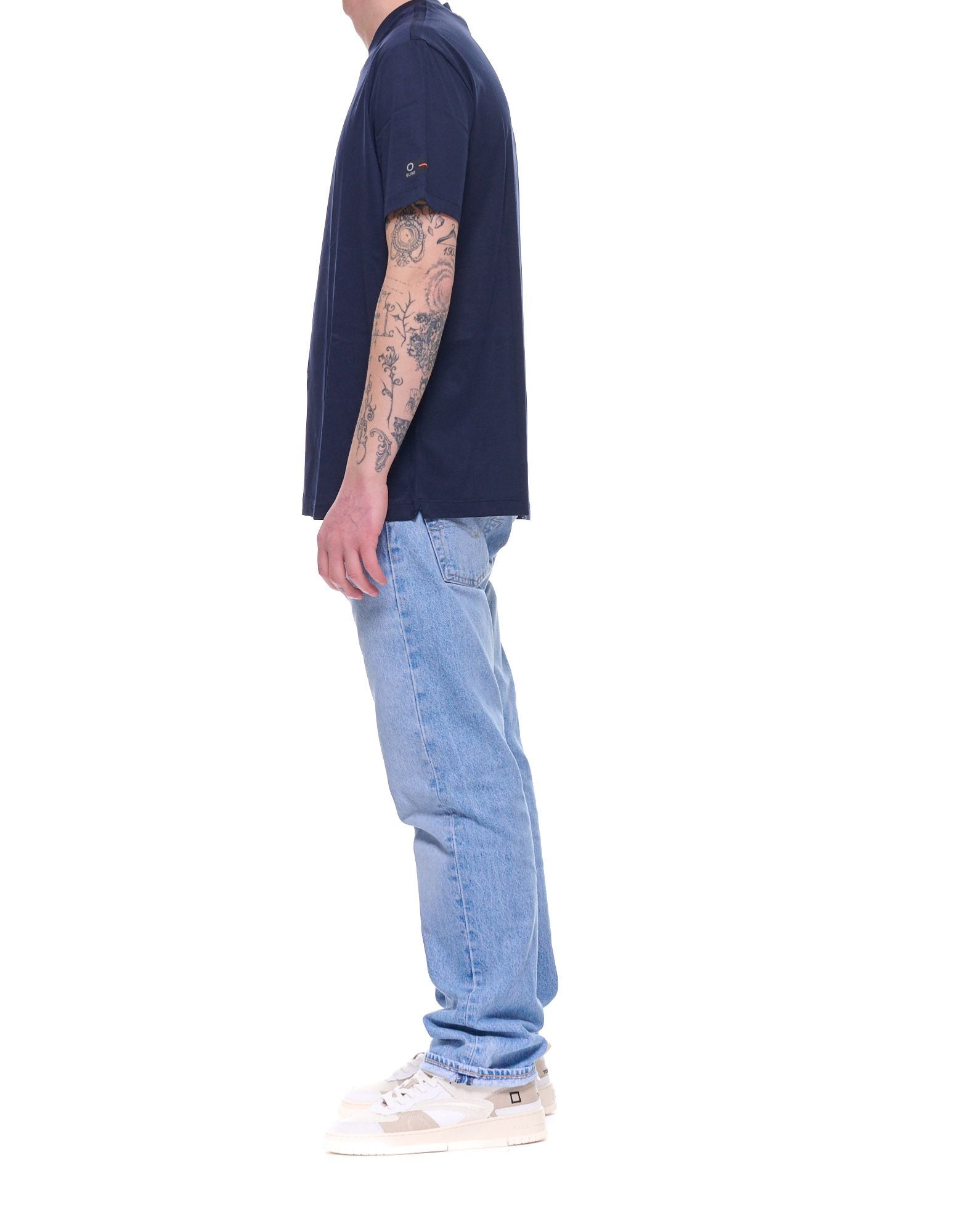 SUNS Paul Lux Mercerized Cotton T-Shirt Dark Blue Men’s TSS6108U V3 DARK BLUE