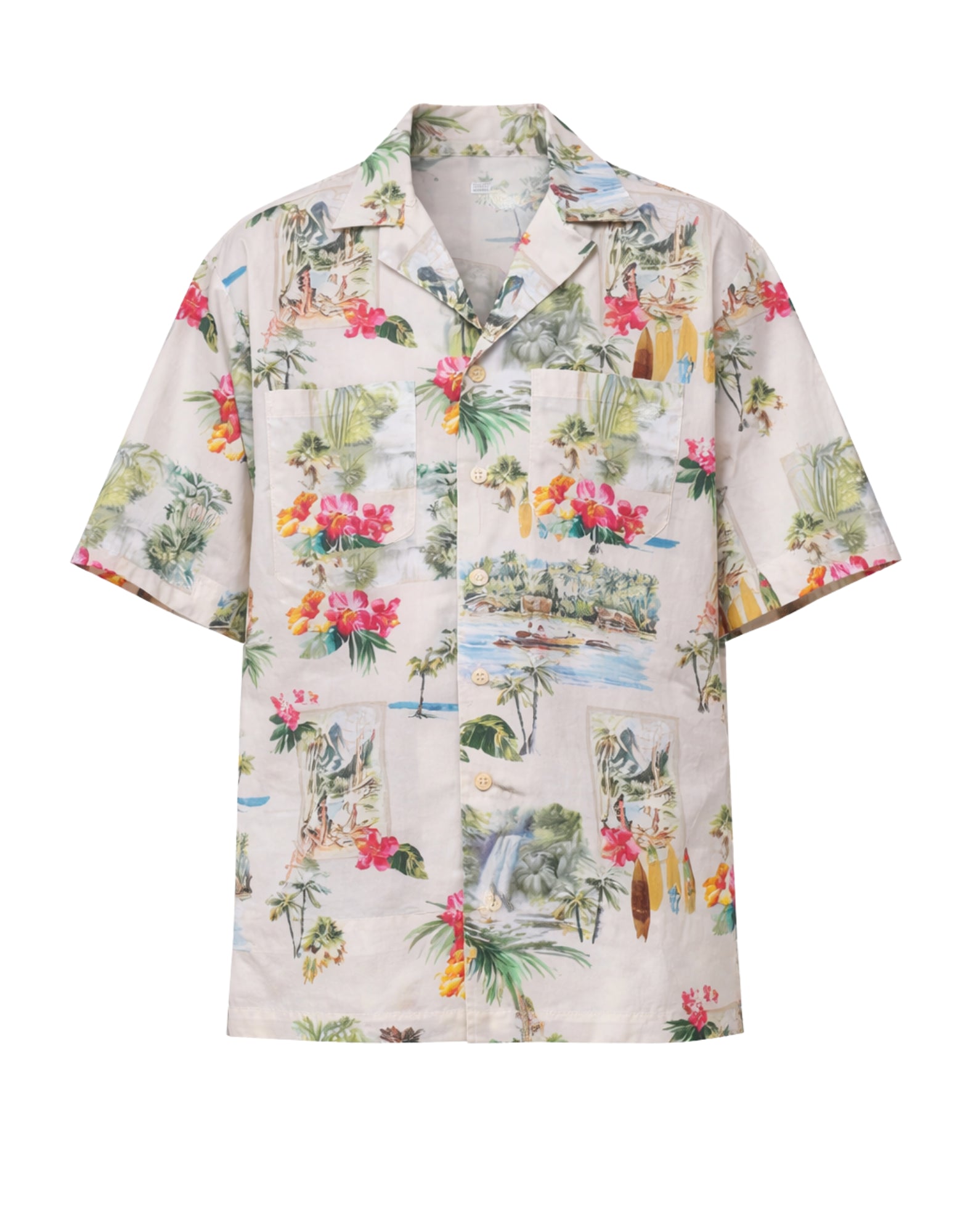 Tintoria Mattei Men’s Bowling Shirt in Cotton with Floral Print – Beige Multicolor RFQ MIE FU1 BOWLING