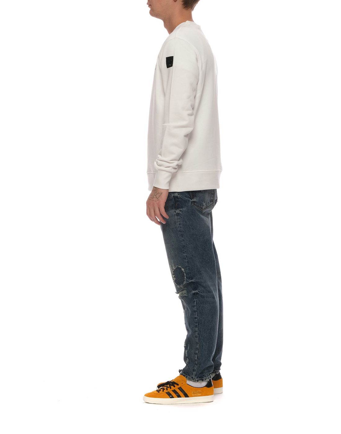 남자 MFS03002U를위한 스웨트 셔츠 흰색 태양