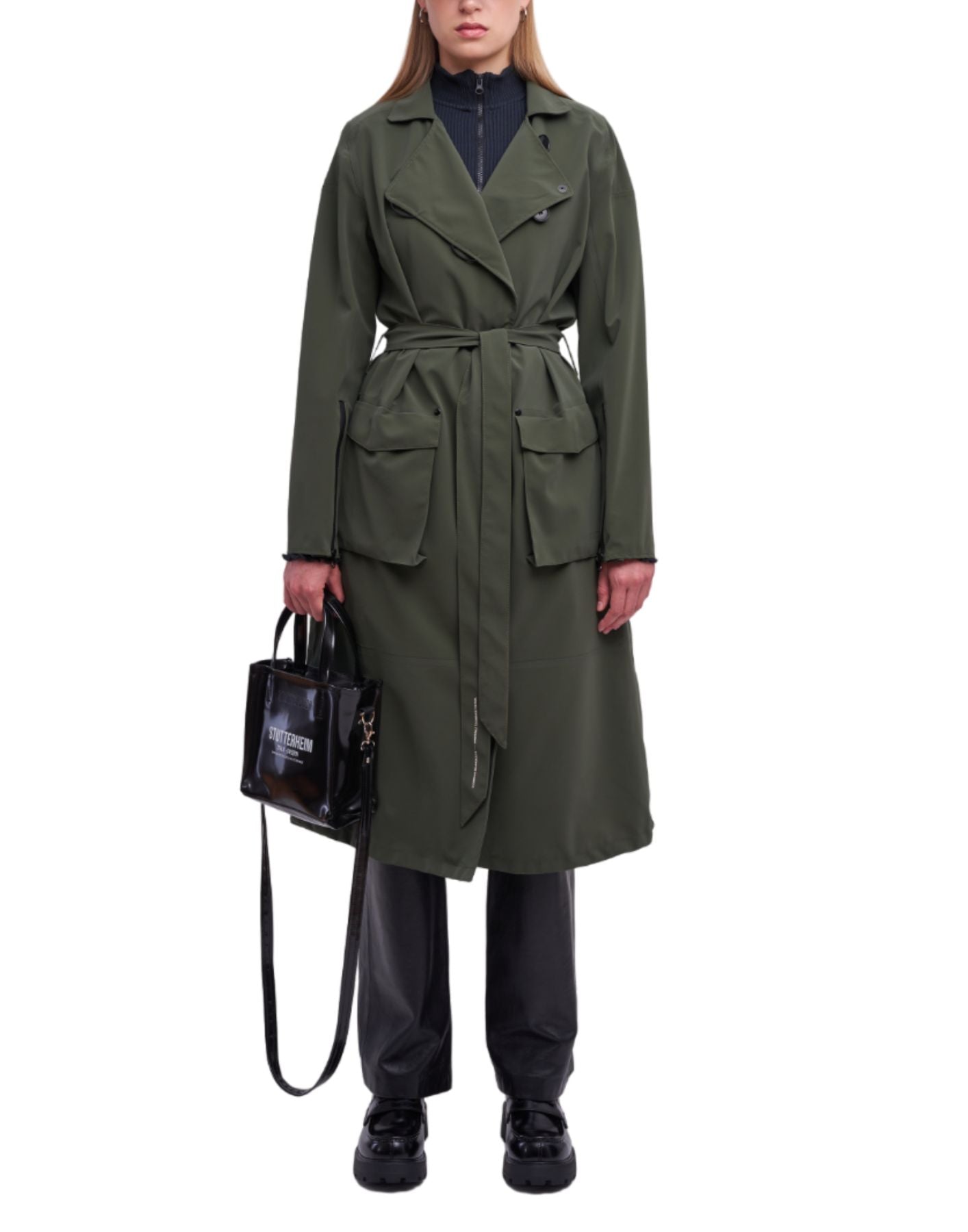 Raincoat for woman 3250 SUEDE GREEN STUTTERHEIM