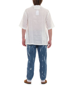 T-Shirt für Mann scollo v aus weiß Costumein