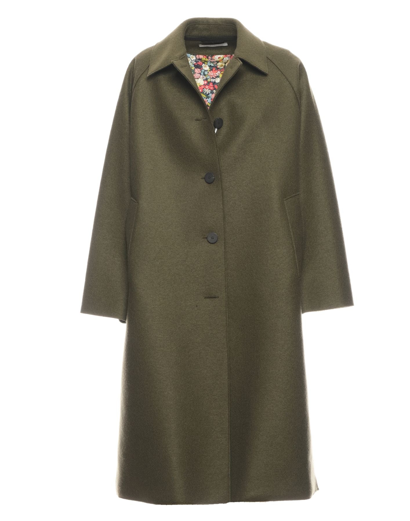 Coat for woman A1424MLK-P MOSS GREEN Harris Wharf London