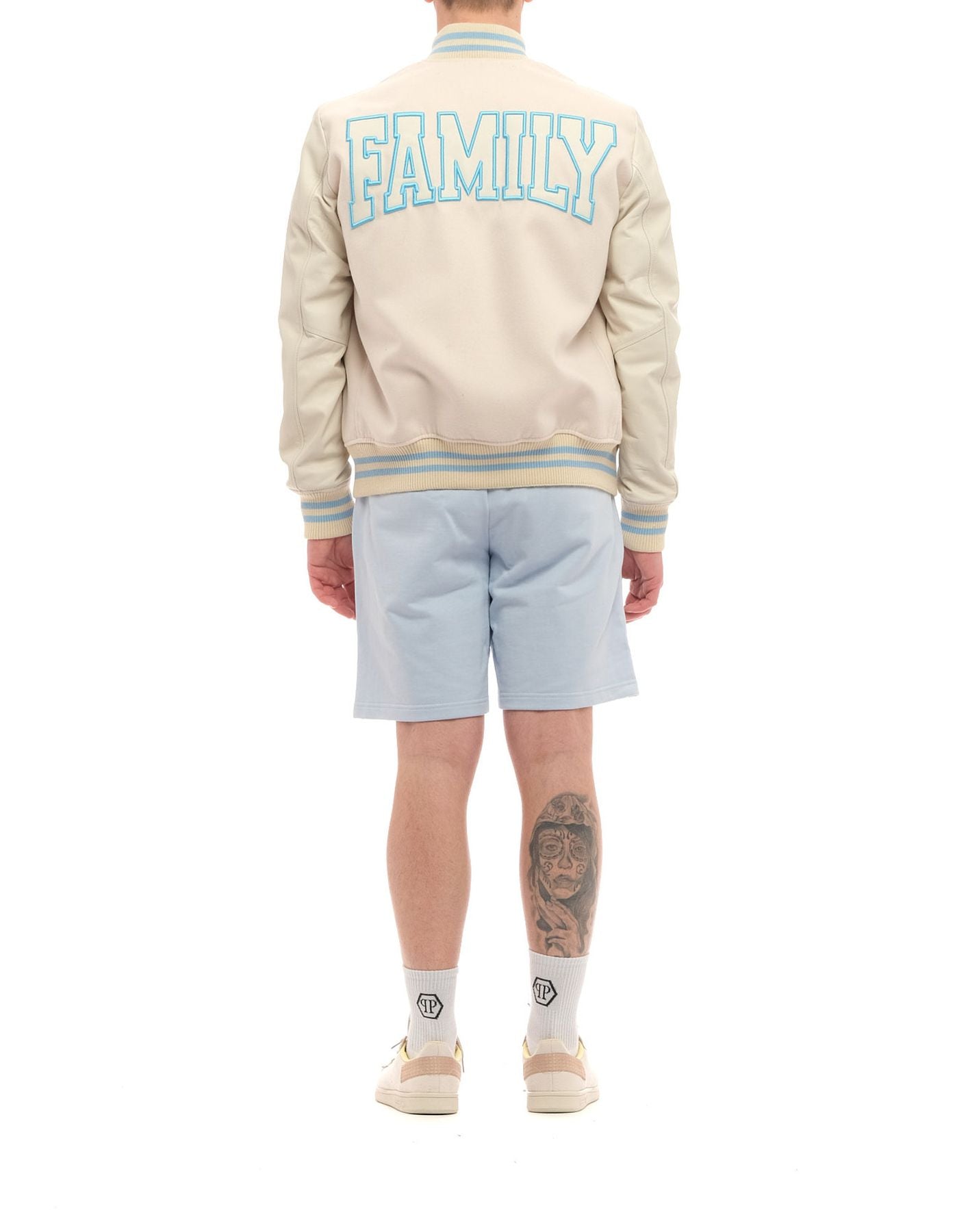 Man Varsity Jacket White를위한 재킷 Family First