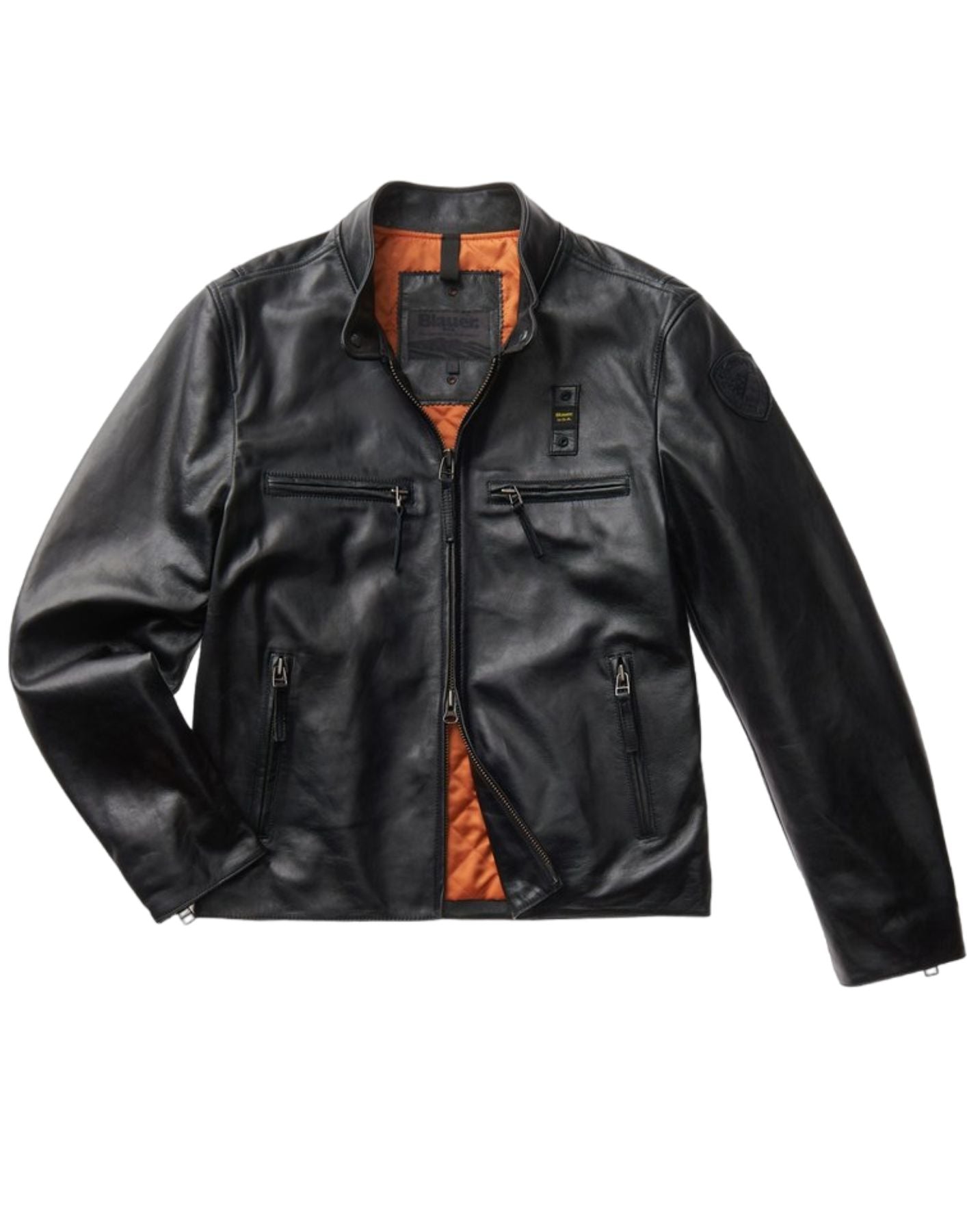 Blauer leather cheap jacket mens