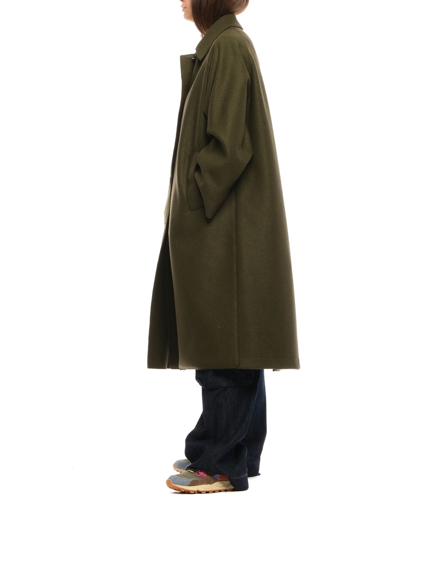 Cappotto da donna A1424MLK-P MOSS GREEN Harris Wharf London