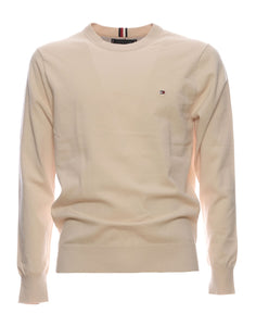 Sweater for man MW0MW21316 AF4 FEATHER WHITE TOMMY HILFIGER