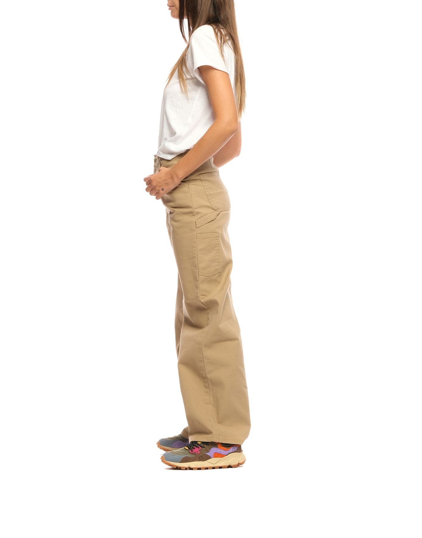 Pantalones mujer i032257 polvoriento marrón carhartt wip